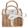 thumbnail image 6 of Monyance Rattan Woven Basket 1Pc Woven Storage Bag Basket - White Ribbon(9.25X6.1X5.12Inches), 6 of 11