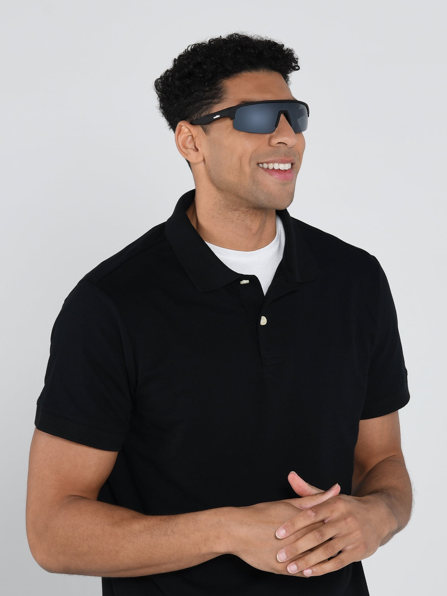 Foster Grant IRONMAN® Black Wrap Men's Polarized Sunglasses