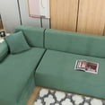 thumbnail image 4 of Eurhowing Sectional Couch Covers L-Shaped Sofa Covers, Velvet Super Stretch 2Pcs Sofa Slipcovers for 3 + 3 Seaters, Softness Corner Couch Cover, Teal, 4 of 11