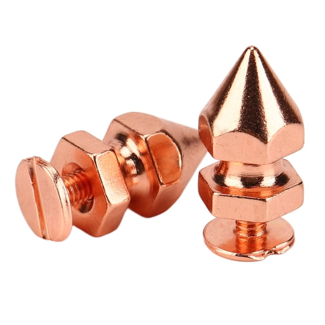 Puntas De Remache De Metal Tornillo Trasero 100 Juegos Galvanoplastia De Metal Perno De Punta De Cono De Alta Dureza Para Zapatos ANGGREK Arte y Manualidades