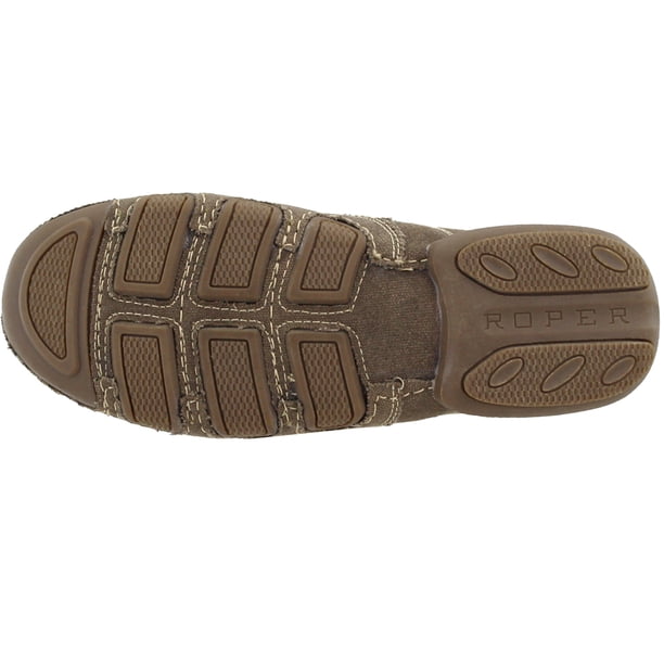 Roper Mens Driving Moc Chocolate Brown Vintage Fabric With  display picture 1