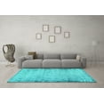 thumbnail image 3 of Ahgly Company Machine Washable Indoor Rectangle Abstract Turquoise Blue Modern Area Rugs, 7' x 9', 3 of 4