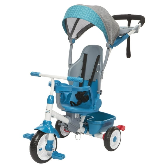 Little Tikes Perfect Fit 4-in-1 Trike in Teal, Convertible Tricycle for Toddlers with 4 Stages of Growth and Shade Canopy- For Kids Boys Girls Ages 9 Months to 3 Years Old