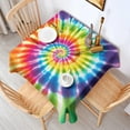 thumbnail image 2 of Rainbow Tie Dye Mandala Pattern Square Tablecloth,Waterproof Square Table Cover,Wipeable Spillproof Washable Table Cover for Home Kitchen Party Decor 42"X42"(107x107cm), 2 of 6