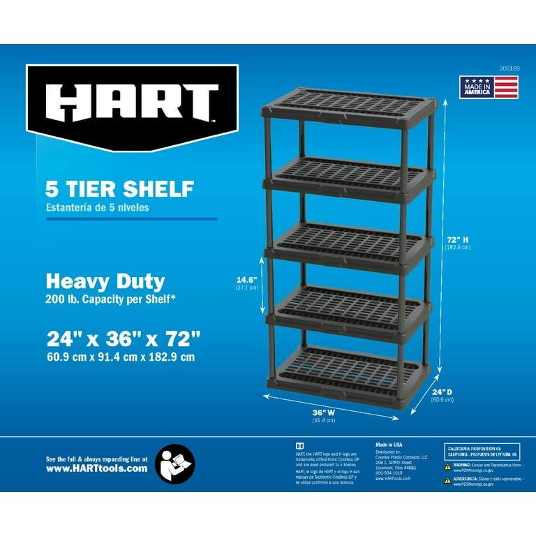 Hart 5 outlet tier shelf walmart