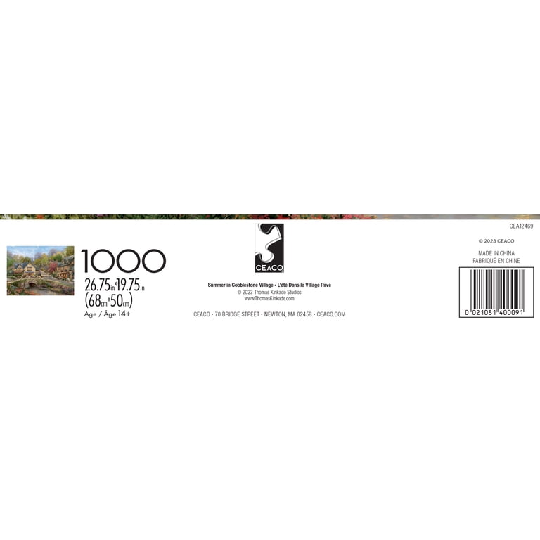 Buffalo Games Silver Select – Thomas Kinkade – Sommer Im Kopfsteinpflasterdorf – 1000 Teile, 67,9 X 50,2 Cm