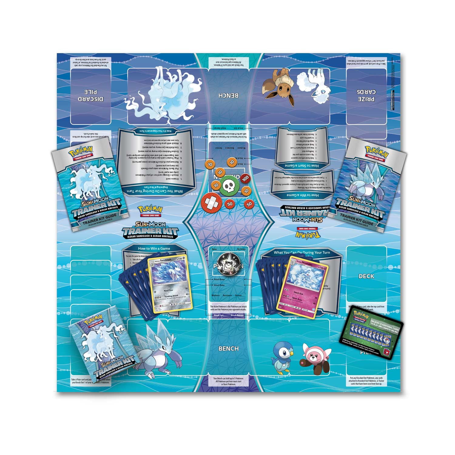 2018 Pokemon Sandlash & Ninetales Trainer Kit Trading Cards