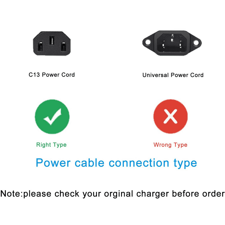 Power Cable Power Cable Euro Plug Cable 3-pin Iec Cable For Pc, Monitor,  Printer, Ps3 / Ps4 Pro, Scanner, Tv