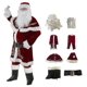 thumbnail image 1 of Conjunto de disfraz de Papá Noel para hombre, 8 piezas, terciopelo de lujo navideño, 1 of 1