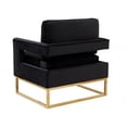 thumbnail image 3 of Miekor Furniture Edna Modern Black Velvet & Gold Accent Chair W5U565, 3 of 4