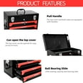 thumbnail image 7 of 20" Portable 3 Drawer Steel Toolbox, 4 Layers of Tools with Metal Latches, with Top Storage Tray and Carrying Handle, Multi-Function Tool Storage for Garage, Home,or Workbench, 7 of 7