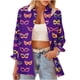 thumbnail image 2 of TaTaai Womens Festival Print Long Sleeve Button Down Shirt Lapel Collar Casual Blouse Open Front Carnival Holiday Top Gift, 2 of 9
