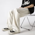 thumbnail image 4 of Pantalones de color liso con rayas laterales para hombre, pantalón informal americano, recto, estilo High Street, Y2k, holgado, 2023, 4 of 5