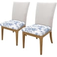 thumbnail image 5 of Seat Covers for Dining Room Chairsset of Set of 4, Blue White Floral Butterfly Flower French Stretch Chair Seat Covers Cushion Slipcovers for Kitchen Office, 5 of 6