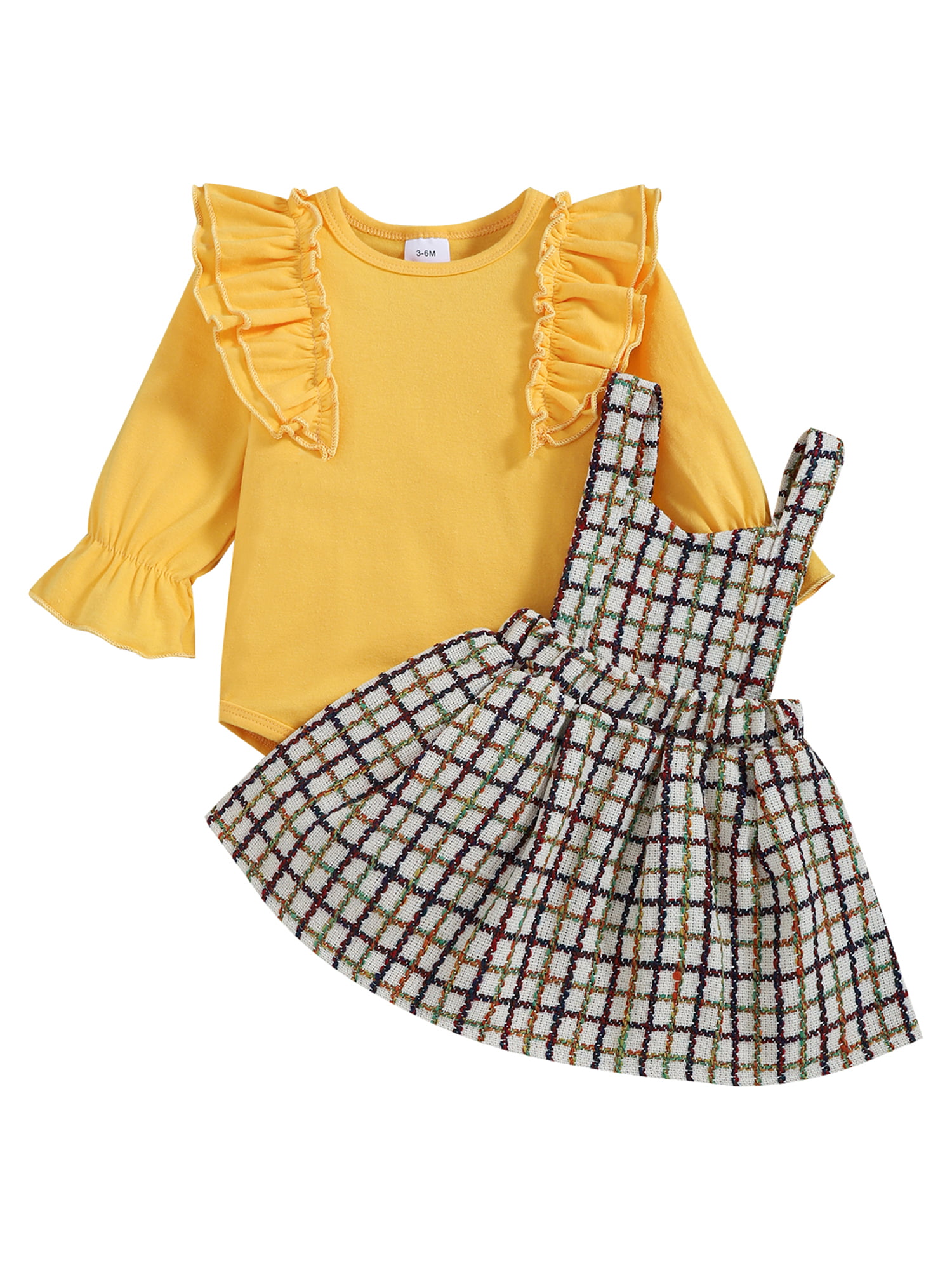 Baby Girls BALLERINA DRESS Skirted Bodysuit YELLOW RUFFLE Sweet Kitty 0-3 3-6 MO