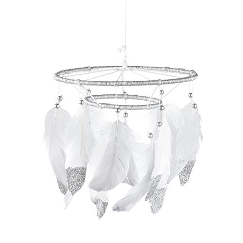 Levtex Baby Grey And Silver Feather Ceiling Hanging Mobile