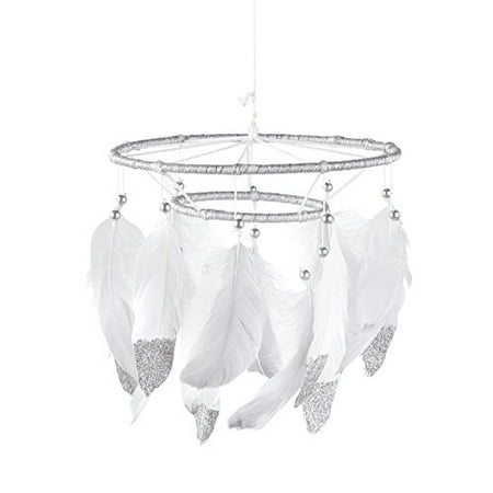 Levtex Baby Grey And Silver Feather Ceiling Hanging Mobile