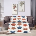 thumbnail image 6 of ZNDUO Lightweight Microfiber Bed Blanket, American Football Print Art Pattern Super Soft Flannel Cozy Throw Blankets, 50"x40", 6 of 8