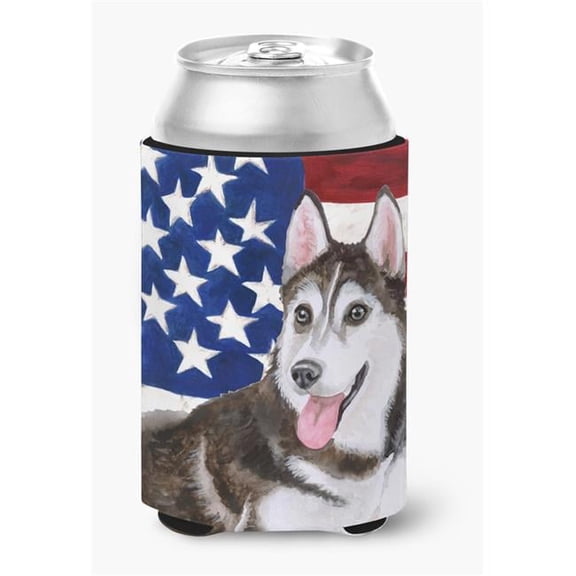 Siberian Husky No.2 Patriotic Can or Bottle Hugger