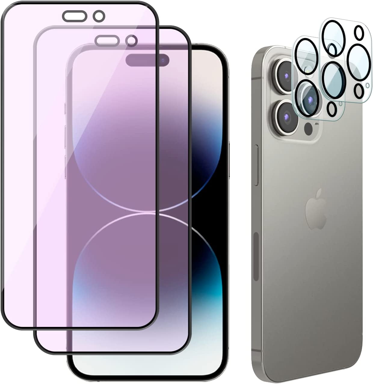 KONEE Screen Protector + Camera Lens Protector Compatible with iphone