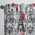 thumbnail image 3 of Designart 'Eiffel Tower Paris Red Hearts II' Mid-Century Modern Curtain Panel, 3 of 5