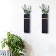 thumbnail image 2 of Wall Planters for Indoor Plants - 2 Pack Wood Wall Vases for Dried Flowers & Artificial Plants Modern Farmhouse Wooden Vase for Living Room Bedroom Kitchen Decorations - Black, 2 of 15