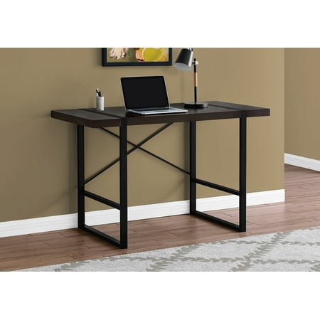 UPC: 0680796017255 | Computer Desk  Home Office  Laptop  48 L  Work  Metal  Laminate  Brown  Black  Contemporary  Modern