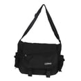 thumbnail image 1 of Bolso de hombro para mujer, de gran capacidad, moderno, de nailon, con asa superior, tipo bandolera negro, 1 of 7