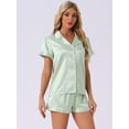 thumbnail image 2 of DARING DIVA Women's Satin Top and Shorts Pajama Set S Pea Green, 2 of 6