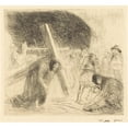 thumbnail image 2 of Jean-Louis Forain 13x12 Gold Ornate Wood Frame and Double Matted Museum Art Print Titled - Christ Carrying the Cross (Seventh Plate) (C. 1910), 2 of 4