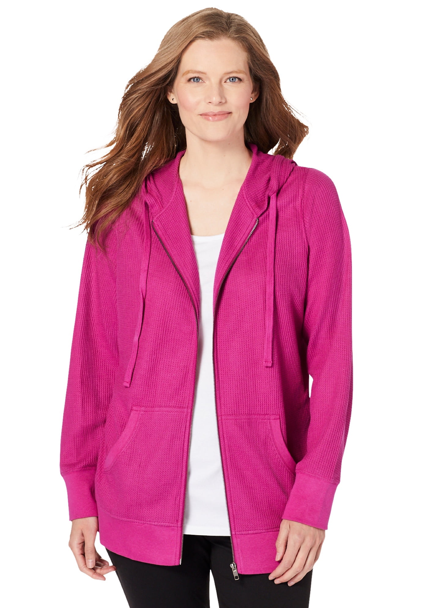 Waffle-Knit Fleece Thermal Jacket 