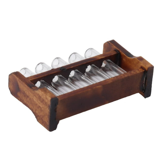 Tubo De Ensayo De Casa De Muñecas, Exquisitos Tubos En Miniatura De Simulación Extraíbles 1:12 Con Estante Para Sala De Costura De Casa De Muñecas