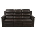 thumbnail image 2 of Modstyle Reclining Sofa Couch with Console & Cup Holders, PU Leather Brown, 2 of 8