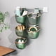 thumbnail image 5 of Cesta de ducha de plástico transparente con ganchos | Organizador apilable para baño y cocina para cosméticos, juguetes, verduras y artículos de oficina | Blanco, azul, verde, 5 of 7