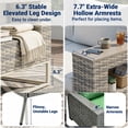 thumbnail image 4 of Muphyers 12 Piece Rattan Patio Furniture Set, All-Weather Wicker Sectional Sofa, Outdoor Conversation Set, Wooden Table, Wide Armrests, 5.5" Washable Cushions for Backyard, Garden, Balcony,Snow, 4 of 12
