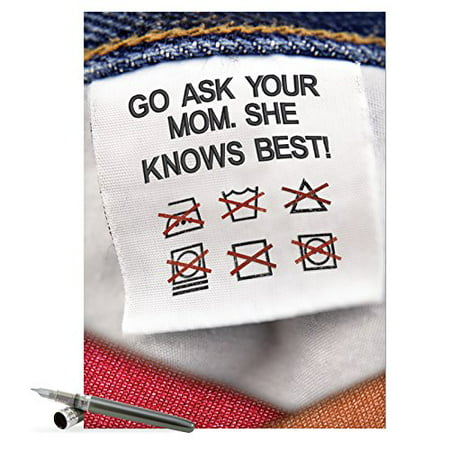 J7318 Jumbo Humorous Mother's Day Greeting Card: 'mother knows best' with Envelope (Extra Large Size: 8.5
