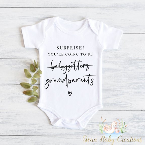 Surprisefunny Baby Pregnancy Announcementâ® Surprise Baby Revealbodysuit To Parents Grandparents Family Friends Cute And Cool Baby Bodysuit, Baby Bodysuit Lat 4424