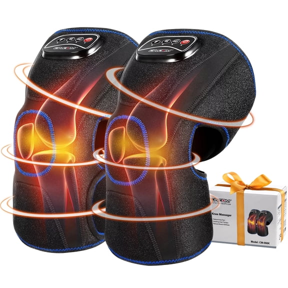 CINCOM Knee Massager with Heat,Air Compression Elbow Knee Brace Massage for Pain Relief, FSA/HSA Eligible (A Pair)