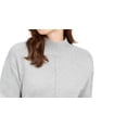 thumbnail image 2 of Karen Scott Women's Erin Cotton Colorblocked Mock-Neck Sweater Gray Size Small, 2 of 3