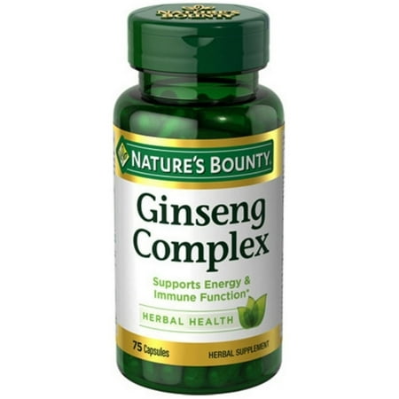 Nature's Bounty Ginseng Complex Herbal Health Capsules 75