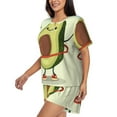 thumbnail image 3 of Womens Pajama Sets With Pocket, Avocado1 Lounge Sets Short Sleeve Sleepwear PJ Sets for Women, 3 of 6