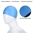 thumbnail image 5 of Uxcell Silicone Swim Cap, Waterproof Swimming Hat Non-Slip Adult Swim Caps for Women and Men, Black & Lake Blue 2 Pcs, 5 of 6