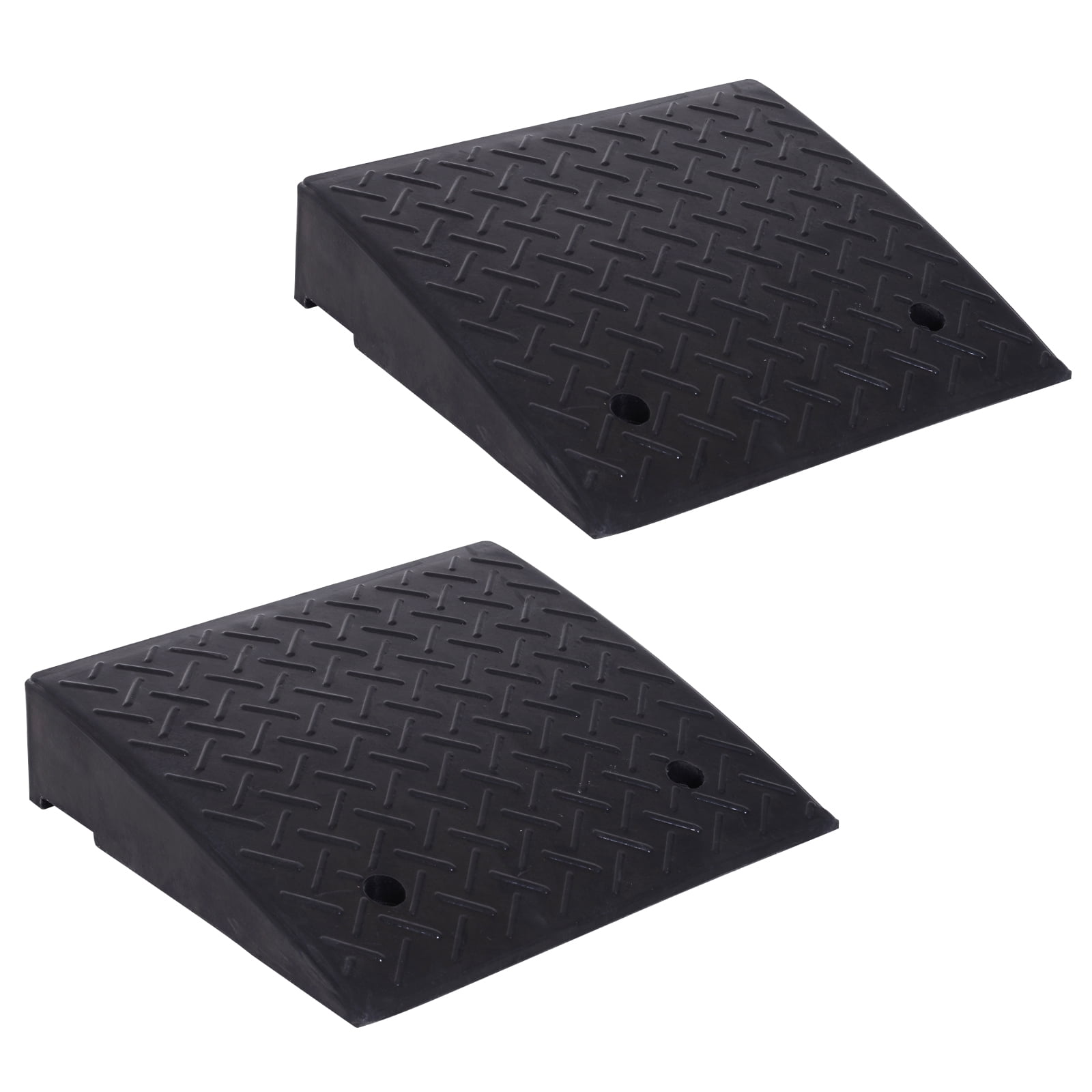 2pcs Heavy Duty 1-Channel Cable Protector Ramp for Car Vehicle Motorbike Wheelchair Rubber Curb Ramp 19.29 x 14.57 x 6.10in 