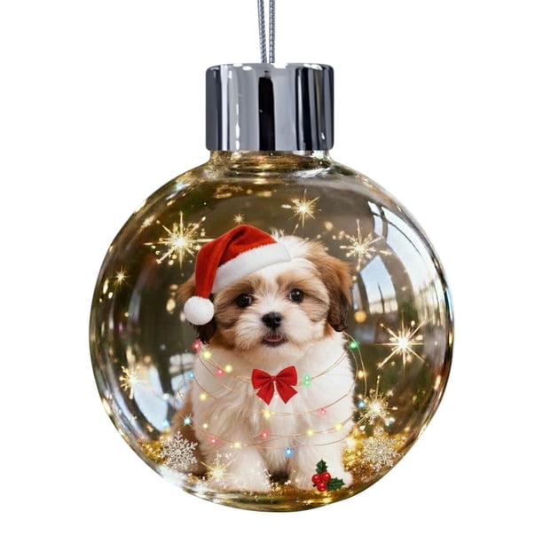 Regalos de Navidad para Perros Ornamento de Nieve para Perros Ornamentos de Navidad de Vidrio