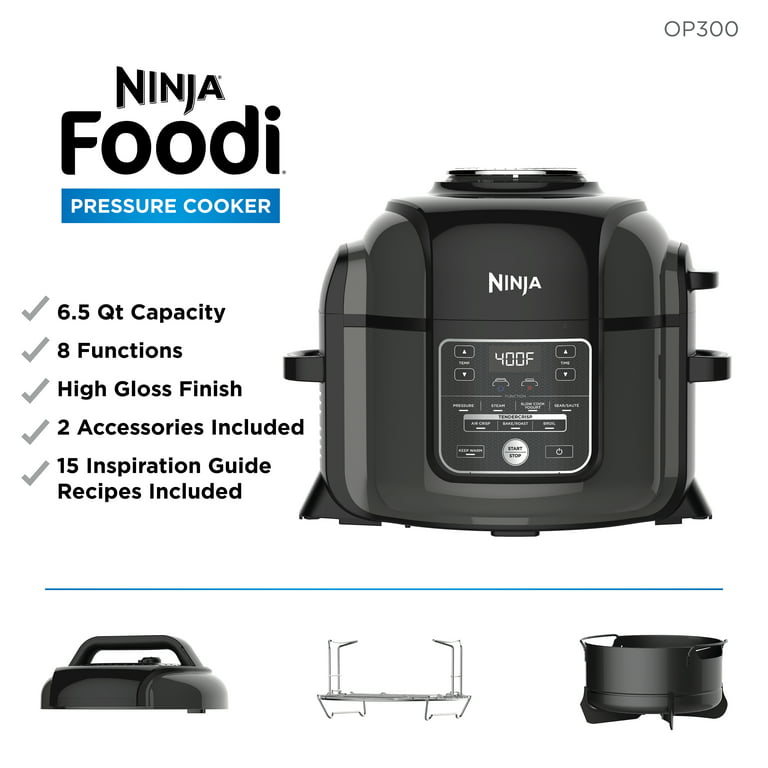 Ninja® Foodi™ TenderCrisp™ 8-in-1 6.5-Quart Pressure Cooker, OP300 