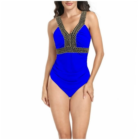 BUIgtTklOP Ladies Fashion Multicolor Solid Color Lines Print Sleeveless Women Swimsuit Swimming Trunks Set