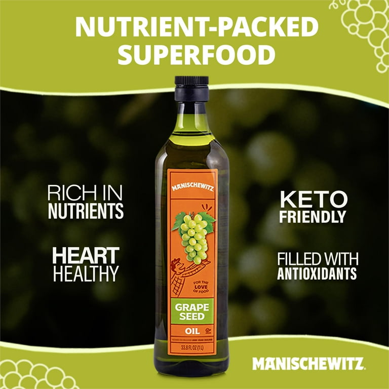 Manischewitz 100% Pure Grapeseed Oil, 33.8oz | Kosher for Passover