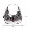 thumbnail image 3 of Bolsa de moda para mujer hobo en forma de U con patrón de cocodrilo para informal (Plata) Tmvgtek Para Estrenar, 3 of 9
