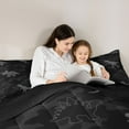 thumbnail image 4 of Feelyou Cartoon Dinosaur Bedding Comforter Set 7pcs, Black Camo Abstract Full Bedding Set, 4 of 8