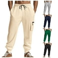thumbnail image 5 of qucoqpe Men's Casual Cargo Pants Workout Joggers Stretch Sweatpants Hiking Drawstring Tactical Pants with Multi Pockets, 5 of 5